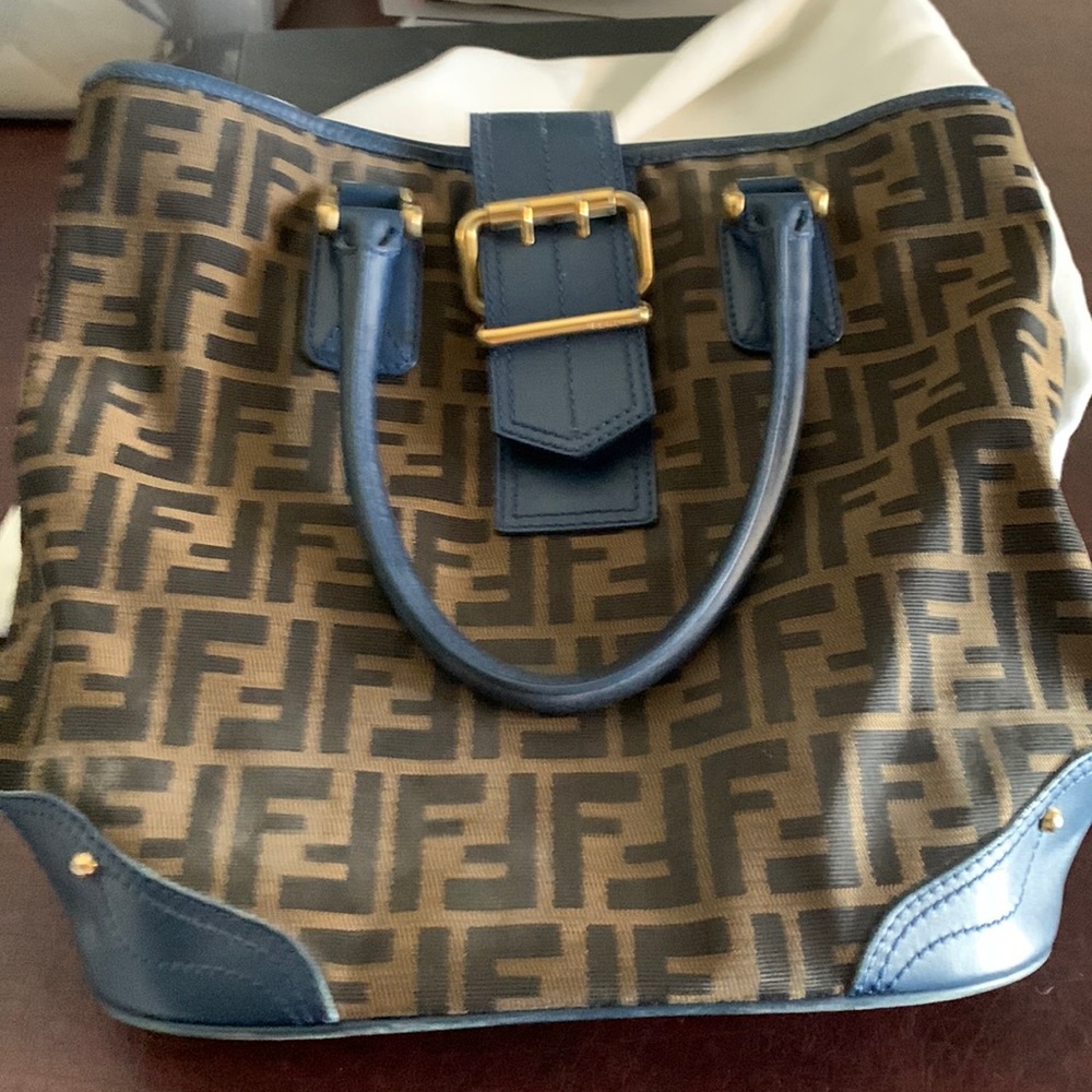 Vintage Fendi bucket bag with fendi monogram,